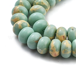 Synthetische Aqua Terra Jaspis Perlen Stränge&nbsp;G-F224-02-8x5mm-01