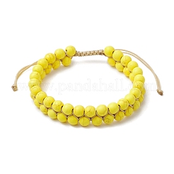 Bracciali di perline intrecciate in turchese sintetico rotondo&nbsp;BJEW-JB11160