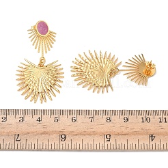 Boucles d'oreilles pendantes Sun en acier inoxydable 304 émaillé&nbsp;EJEW-B156-04G