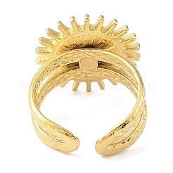 Anello polsino aperto in acciaio inossidabile 304 placcato ionico (ip) per donna&nbsp;RJEW-F166-05G-01