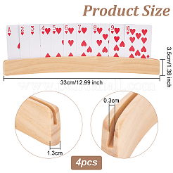 Porte-cartes à jouer courbés en bois&nbsp;ODIS-WH0025-136