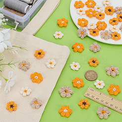 40 Stück 4 Farben Blumen Polyester Bekleidungszubehör&nbsp;DIY-FG0008-53