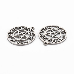 Pendentifs creux en acier inoxydable 201 anti-ternissement&nbsp;STAS-S119-151P