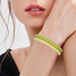 Ensemble de bracelets extensibles de surfeur heishi en argile polymère&nbsp;BJEW-SW00131