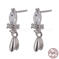 925 Ohrstecker aus rhodiniertem Sterlingsilber&nbsp;STER-F048-34P