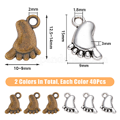 80pcs 2 breloques en alliage de style tibétain de style&nbsp;FIND-DC0004-14