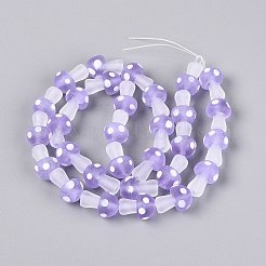 Hebras de cuentas de cristal de murano hechas a mano heladas&nbsp;LAMP-N038-08E