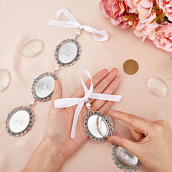 2 pièces 2 styles de décorations de pendentifs ovales en alliage&nbsp;HJEW-AB00441