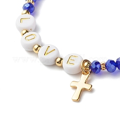 Set di braccialetti di stirata dei branelli di vetro&nbsp;BJEW-JB06575-05