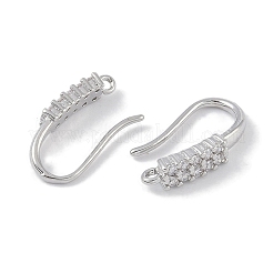 Micro ottone spianare zirconi orecchino ganci&nbsp;KK-U008-14P