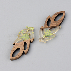Pendentifs en résine transparente et bois de noyer&nbsp;RESI-S389-062B-D01