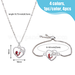 1 Stück Silberarmbänder mit Herzgliedern aus Legierung&nbsp;SJEW-OC0001-01
