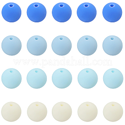Perles acryliques en silicone imitées de style caoutchouté&nbsp;MACR-PA0001-06B-02