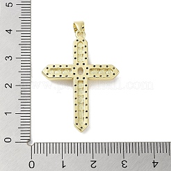 Pendenti con micro pavé di zirconi cubici e finte perle in ottone placcato a cremagliera&nbsp;KK-R163-02G-04