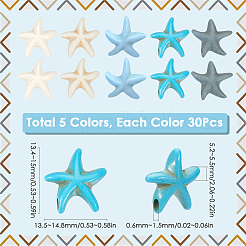 150 pz 5 colori perline turchesi sintetiche&nbsp;G-SC0003-16