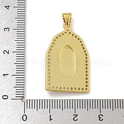 Estante de placas micro latón allanan colgantes de circonio cúbico&nbsp;KK-I718-09G-A