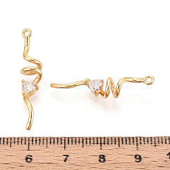 Pendenti in zirconi cubici trasparenti in micro pavè di ottone&nbsp;KK-T078-01G-03