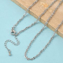 Colliers à chaîne torsadée texturée en laiton de 2.5 mm&nbsp;NJEW-Z097-01P