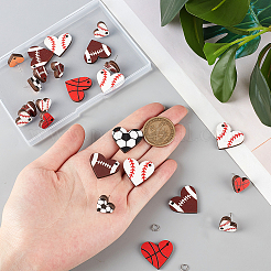 Sportball Motiv Herz Holz Ohrhänger DIY Bastelset&nbsp;DIY-SC0024-94