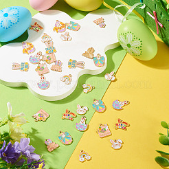 Pendenti smaltati in lega di pasqua 36 pz 9 stili&nbsp;ENAM-TA0003-91