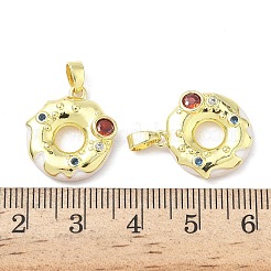 Messing-Mikropflaster mit Zirkonia und Emaille-Anhängern&nbsp;KK-Z134-16G-02