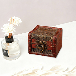 Quadratische Aufbewahrungsboxen für Schmucksets aus Holz im Retro-Stil mit Verschlüssen&nbsp;CON-CL0001-13A