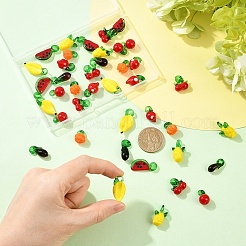 40pcs 8 Arten handgemachte Bunte Malerei-Anhänger&nbsp;LAMP-YW0004-30