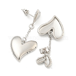 Orecchini pendenti in ottone a cuore&nbsp;EJEW-M258-68P