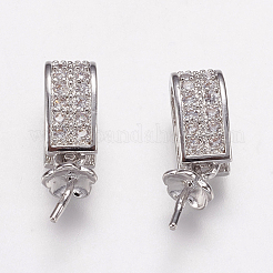 Laiton micro pavé zircone cubique peg bails pendentifs&nbsp;ZIRC-F075-01-NR