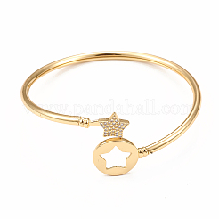 Placage en rack bracelets en zircone cubique micro pave en laiton&nbsp;BJEW-E071-18G-02