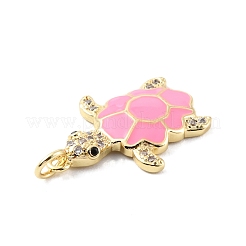 Porte micro ouvrent pendentifs zircone cubique en laiton de placage&nbsp;KK-C021-01G-05