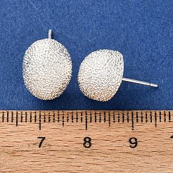 Boucles d'oreilles à tige texturées en laiton&nbsp;EJEW-A143-02E-S