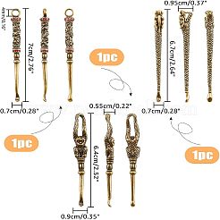 3 Stück Messing-Ohrstöpsel in 3 Stilen&nbsp;MRMJ-FH0001-21