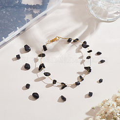 3 Strang natürliche Obsidian-Chip-Perlenstränge&nbsp;G-BC0001-24