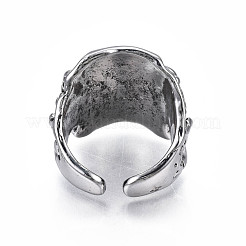 Offener Manschettenring aus Gothic-Punk-Totenkopflegierung mit Strass für Männer und Frauen&nbsp;RJEW-T009-52AS