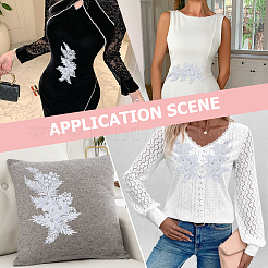 4 Stück Blumen- und Blattapplikationen aus Polyester und Kunststoff&nbsp;PATC-CY0001-49A