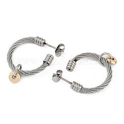 Ohrstecker aus gedrehtem Edelstahl 304 für Damen&nbsp;EJEW-M023-02P