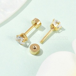 Fake-Ohrplugs aus Glas mit Herzmotiv&nbsp;EJEW-H105-25G-B