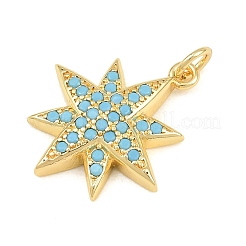 Colgantes de circonita cúbica azul cielo con micro pavé de latón&nbsp;CU-CBA4A93-03J-G