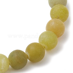 Bracelets extensibles en perles rondes en jade de Taïwan naturel givré pour femmes et hommes&nbsp;BJEW-JB11478-01
