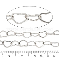 Chaînes à maillons coeur en laiton plaqué en crémaillère&nbsp;CHC-N009-02P