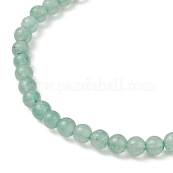 Natürliche grüne Aventurin- und Amethyst-Stretcharmbänder mit runden Perlen für Damen&nbsp;BJEW-JB11928-02
