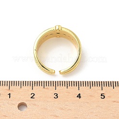 Verstellbare Manschettenringe aus Messing mit Mikropavé und Zirkonia&nbsp;RJEW-V009-01G