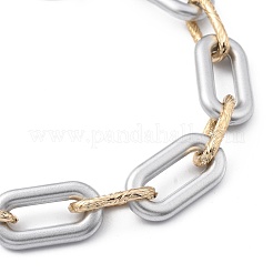 Braccialetti a catena con graffetta in alluminio e plastica ccb verniciati a spruzzo&nbsp;BJEW-JB05432-03