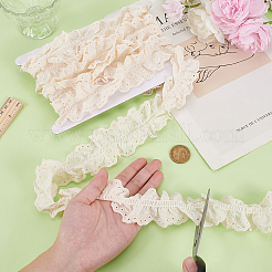 3 mètre de ruban de dentelle plissée brodé de fleurs en coton&nbsp;OCOR-MA0001-14A