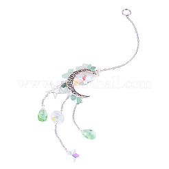 Ornements suspendus en alliage lune et étoile&nbsp;HJEW-TADJ0023