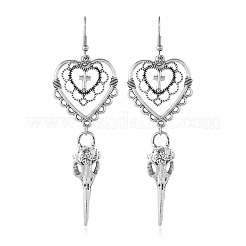 Gothic Herz Kreuz Totenkopf Ohrhänger&nbsp;MU2245