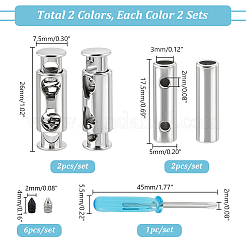 2 jeu de boucles à ressort en alliage de 2 couleurs&nbsp;FIND-GA0003-79