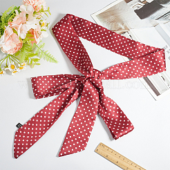 Sciarpa lunga in seta e poliestere con motivo a pois per donne e ragazze&nbsp;AJEW-WH20042-79C