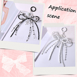 2 pièce 2 styles de pendentifs décoratifs en alliage avec perles de verre&nbsp;KEYC-SP0001-27B